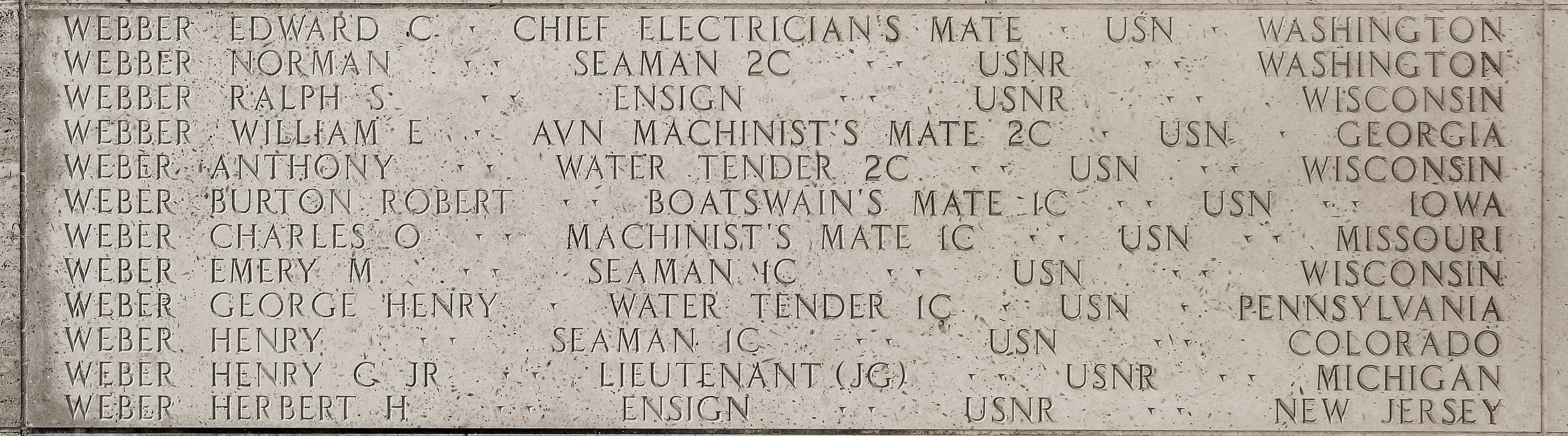 Norman  Webber, Seaman Second Class